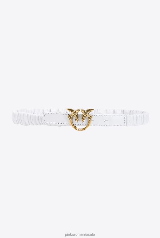 curele | brâu subțire de păsări de dragoste cu adunare Pinko aur alb-vechi B0D08987