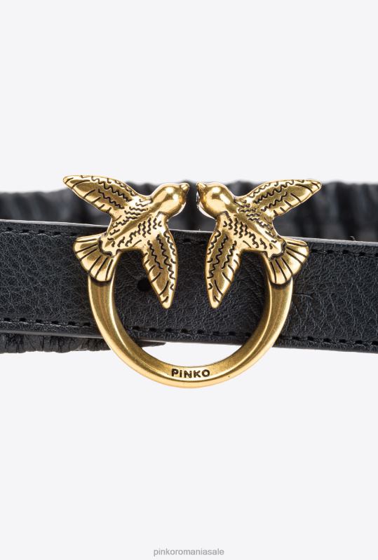curele | brâu subțire de păsări de dragoste cu adunare Pinko aur negru-vechi B0D08988