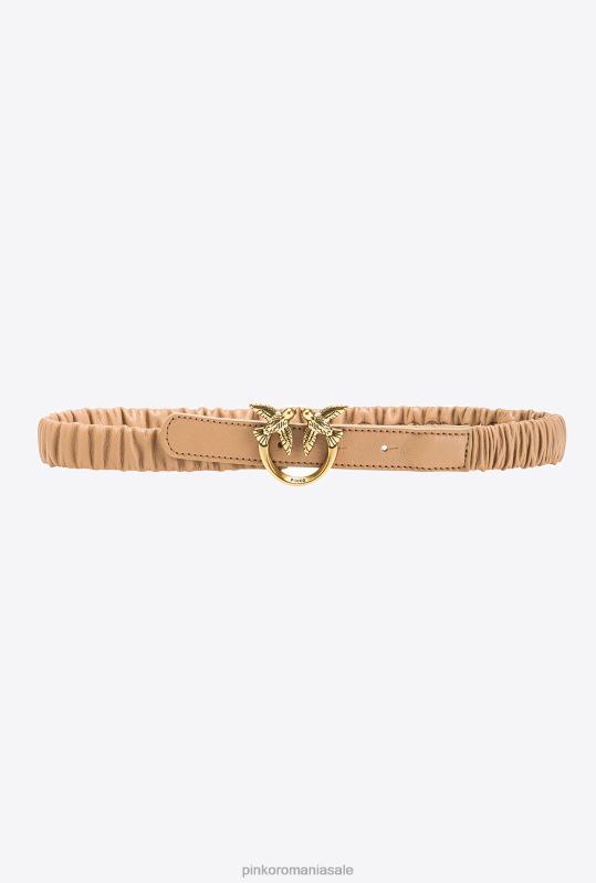 curele | brâu subțire de păsări de dragoste cu adunare Pinko roz praf-aur antic B0D08989