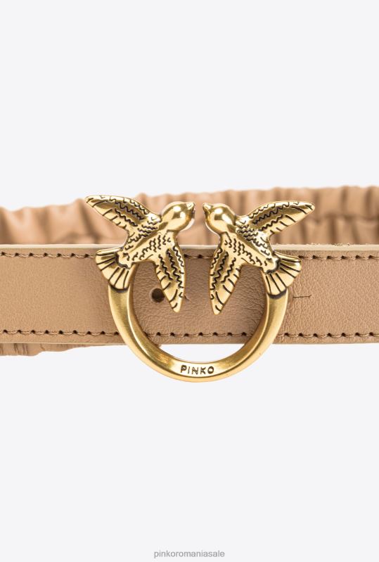 curele | brâu subțire de păsări de dragoste cu adunare Pinko roz praf-aur antic B0D08989