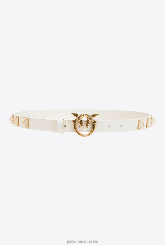 curele | centură subțire de păsări de dragoste cu știfturi Pinko aur alb-vechi B0D08986