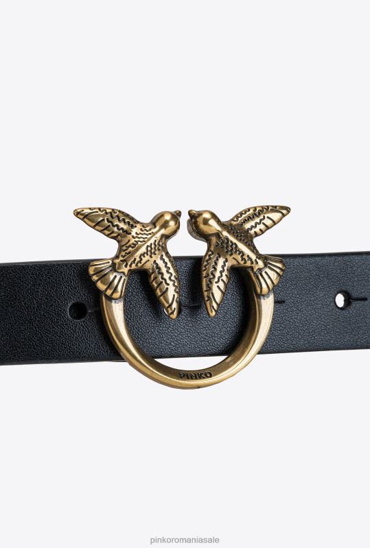 curele | centura păsări dragoste cu lanț Pinko aur negru-vechi B0D081051