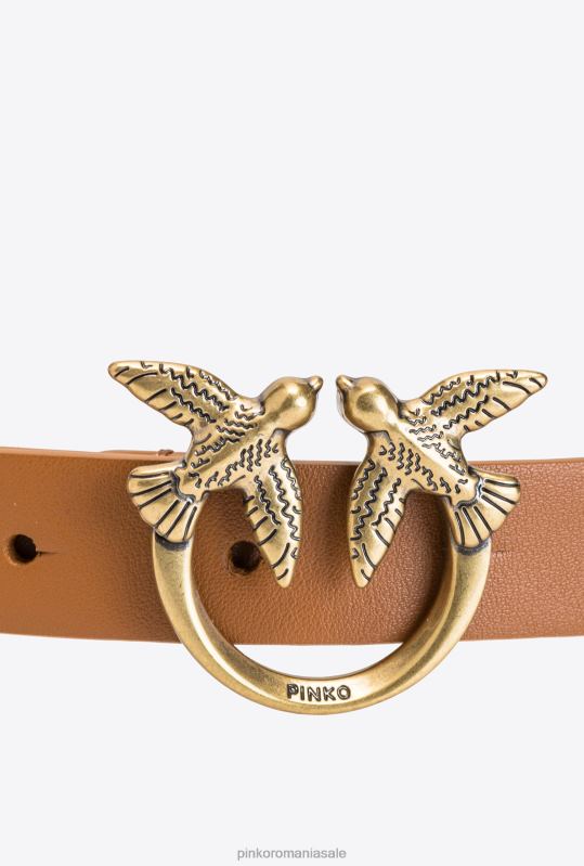 curele | centura păsări dragoste cu lanț mare Pinko coniac-aur antic B0D081061