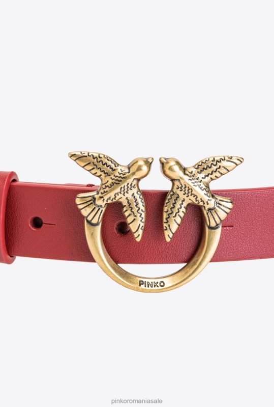 curele | centura păsări dragoste cu lanț mare Pinko roșu rubin-aur antic B0D081058
