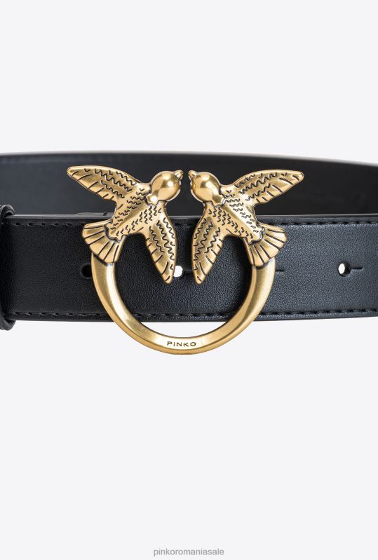 curele | curea din piele păsări dragoste Pinko aur negru-vechi B0D081039