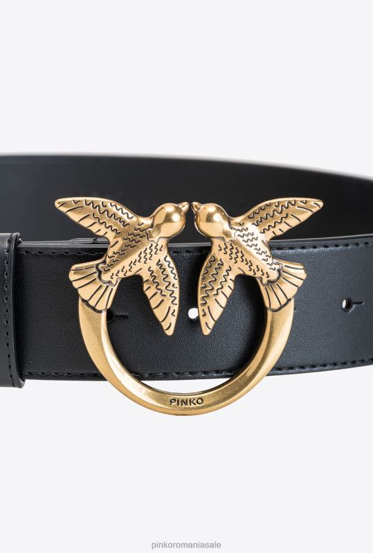 curele | curea din piele păsări dragoste Pinko aur negru-vechi B0D08992