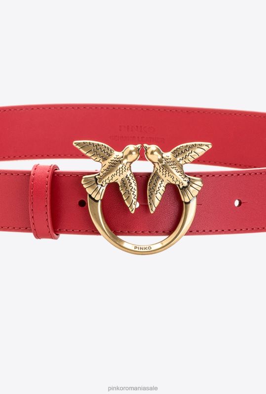 curele | curea din piele păsări dragoste Pinko aur roșu-vechi B0D081008