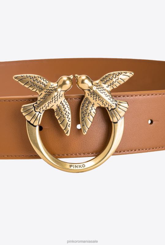 curele | curea din piele păsări dragoste Pinko coniac-aur antic B0D08994