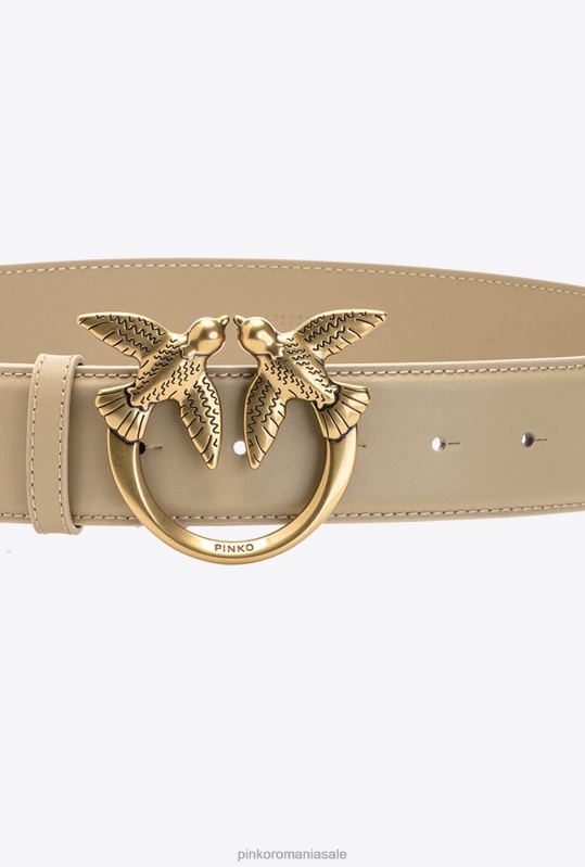 curele | curea din piele păsări dragoste Pinko nisip-aur antic B0D081017
