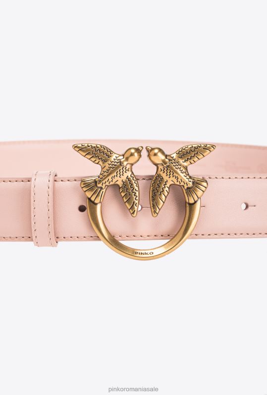 curele | curea din piele păsări dragoste Pinko roz praf-aur antic B0D081002