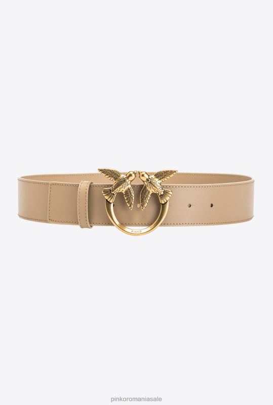 curele | curea înaltă din piele păsări dragoste Pinko nisip-aur antic B0D081012