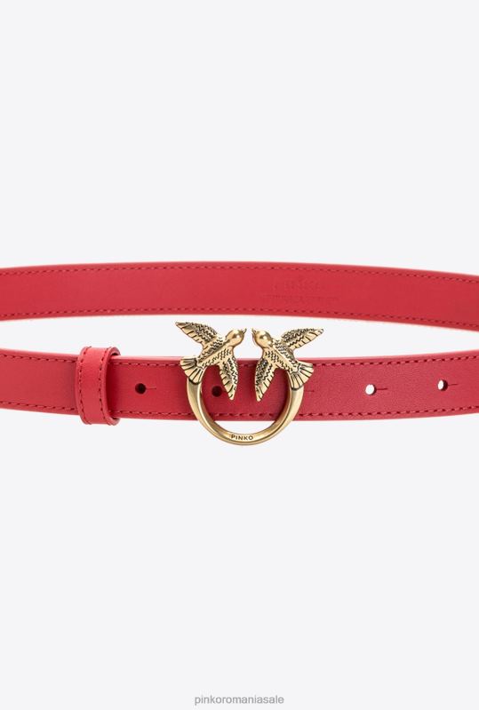 curele | curea subțire din piele păsări de dragoste Pinko aur roșu-vechi B0D081034