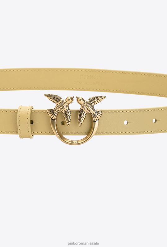 curele | curea subțire din piele păsări de dragoste Pinko pampa-aur antic B0D081035