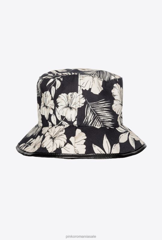 pălării | pălărie de găleată cu imprimeu floral grafic Pinko negru/ecru B0D081264