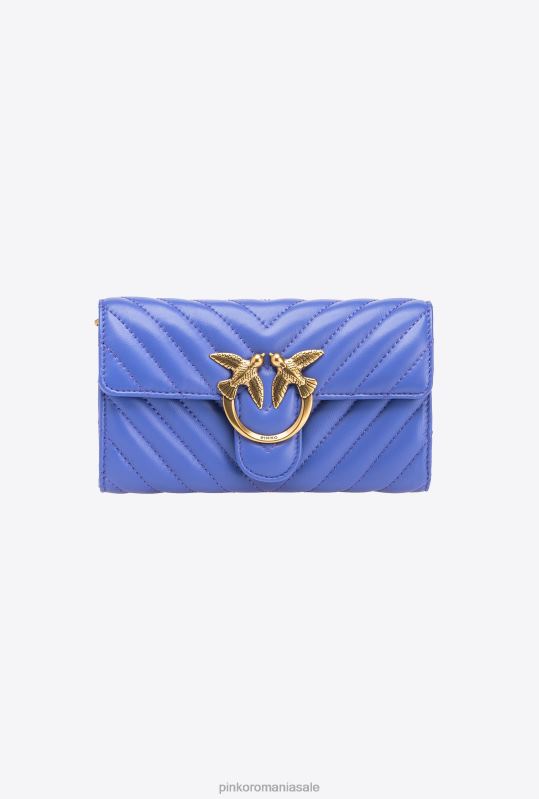 posete | geantă de dragoste one portofel chevron Pinko albastru corsica-aur antic B0D081134