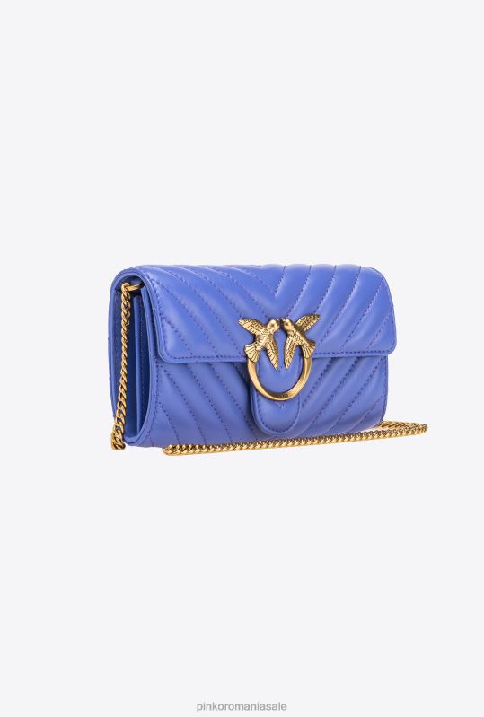 posete | geantă de dragoste one portofel chevron Pinko albastru corsica-aur antic B0D081134