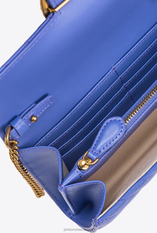 posete | geantă de dragoste one portofel chevron Pinko albastru corsica-aur antic B0D081134