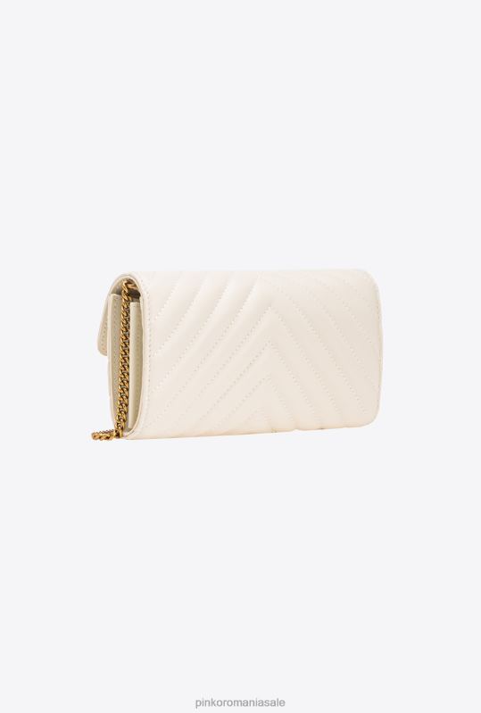 posete | geantă de dragoste one portofel chevron Pinko aur alb-vechi B0D081136