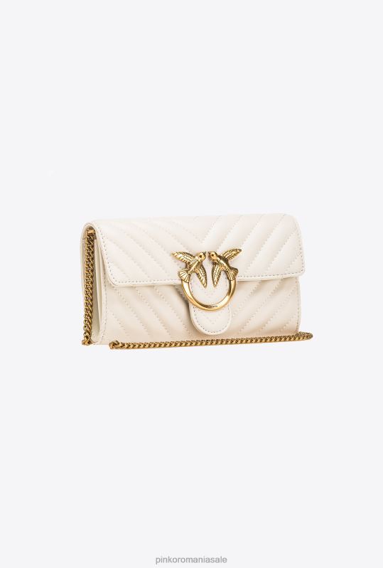 posete | geantă de dragoste one portofel chevron Pinko aur alb-vechi B0D081136