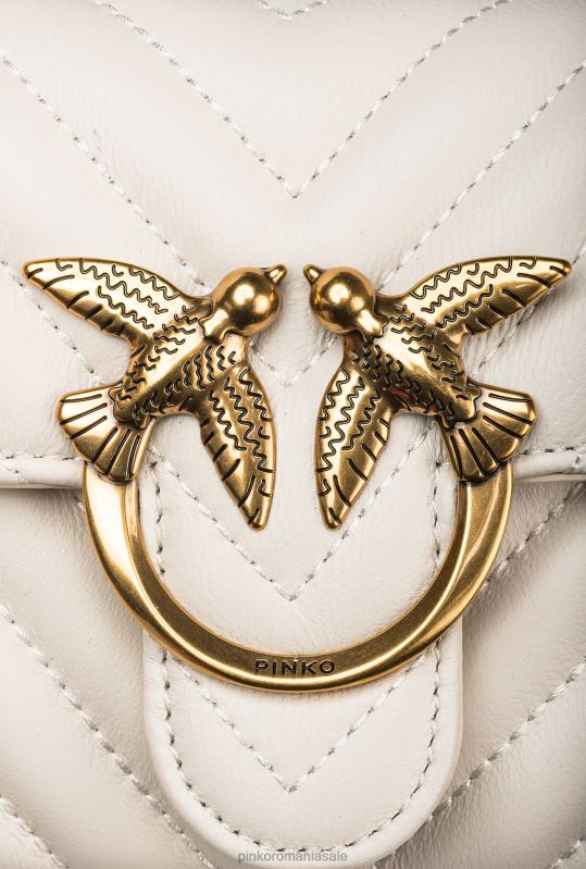 posete | geantă de dragoste one portofel chevron Pinko aur alb-vechi B0D081136