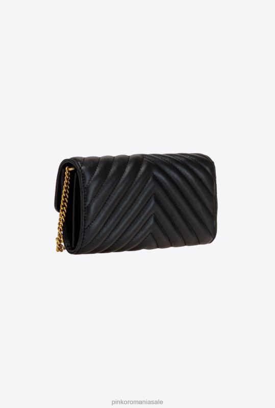 posete | geantă de dragoste poșetă chevron Pinko aur negru-vechi B0D081130