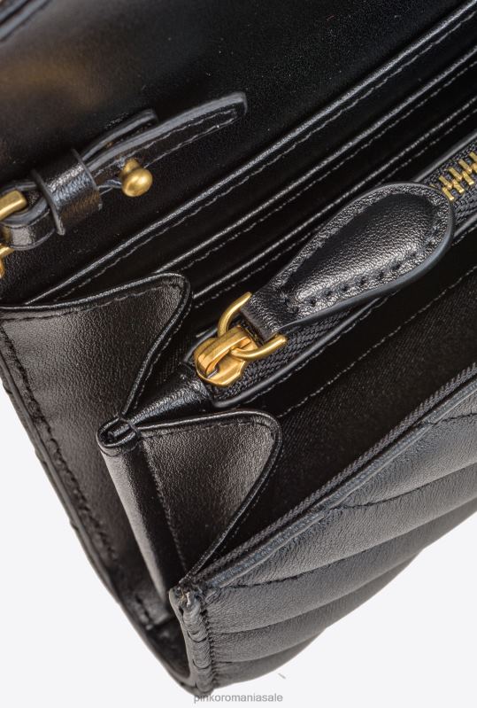 posete | geantă de dragoste poșetă chevron Pinko aur negru-vechi B0D081130