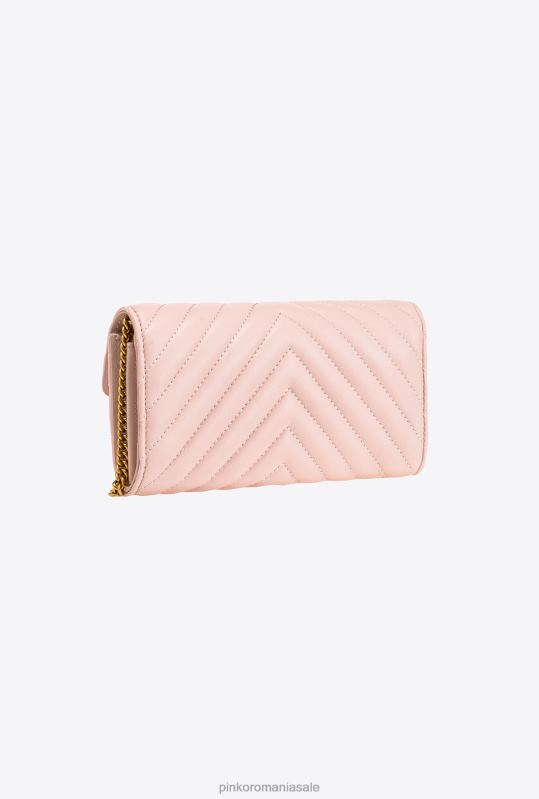 posete | geantă de dragoste poșetă chevron Pinko roz praf-aur antic B0D081133