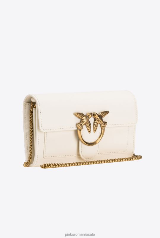posete | geantă de dragoste pur și simplu portofel Pinko aur alb-vechi B0D081125