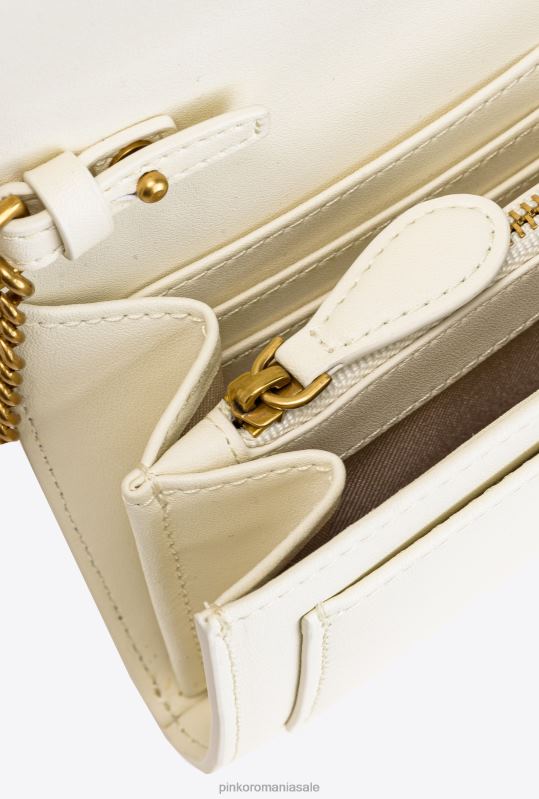 posete | lovebag pur și simplu portofel Pinko aur alb-vechi B0D081128