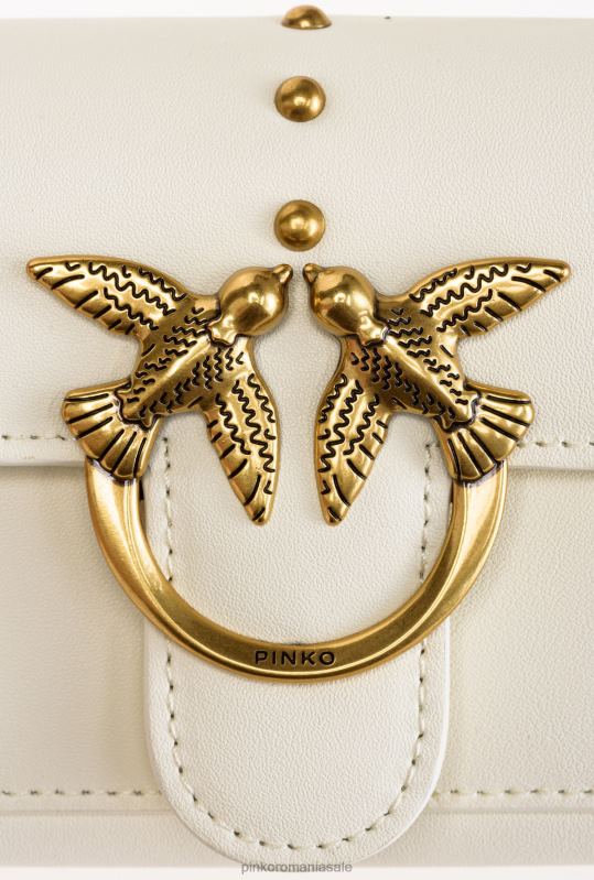 posete | lovebag pur și simplu portofel Pinko aur alb-vechi B0D081128