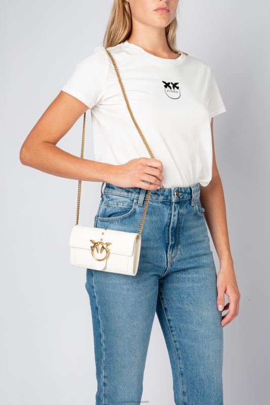 posete | lovebag pur și simplu portofel Pinko aur alb-vechi B0D081128