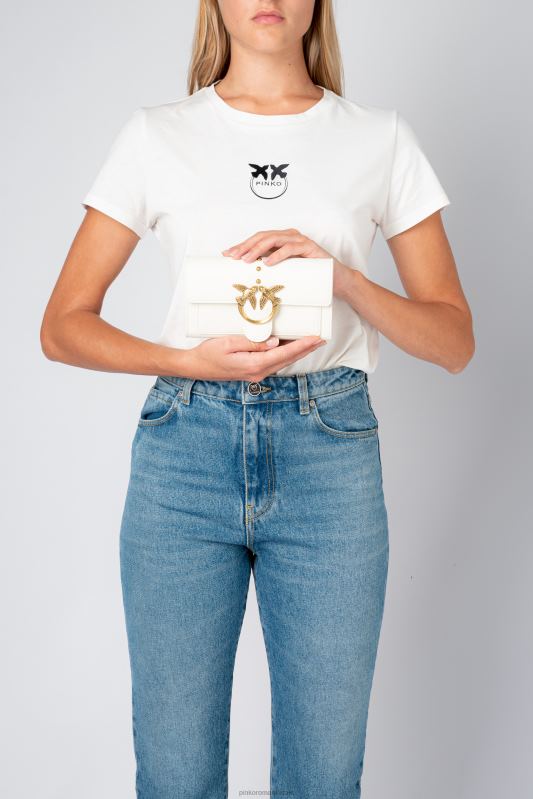 posete | lovebag pur și simplu portofel Pinko aur alb-vechi B0D081128