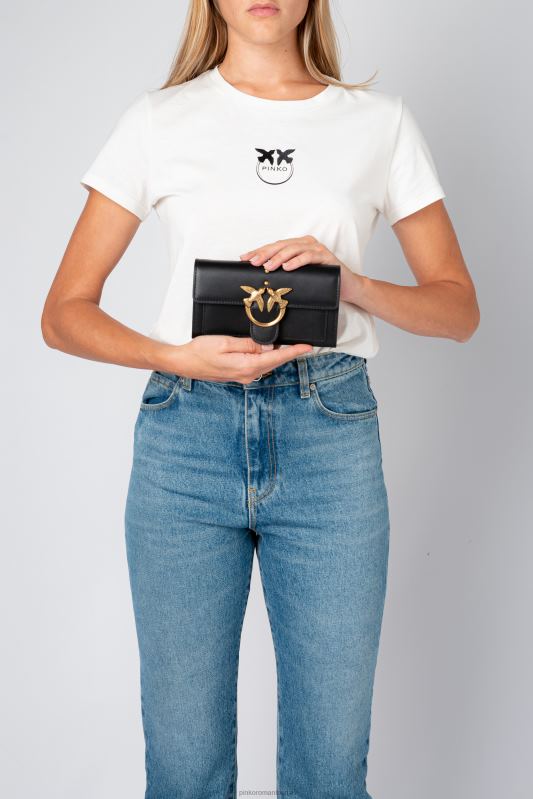 posete | lovebag pur și simplu portofel Pinko aur negru-vechi B0D081127