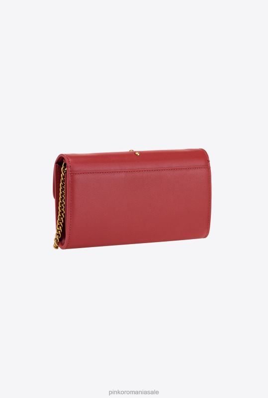 posete | lovebag pur și simplu portofel Pinko roșu rubin-aur antic B0D081126