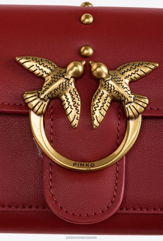 posete | lovebag pur și simplu portofel Pinko roșu rubin-aur antic B0D081126