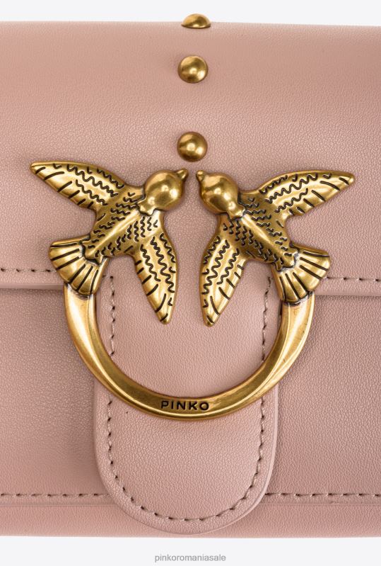 posete | lovebag pur și simplu portofel Pinko roz praf-aur antic B0D081129