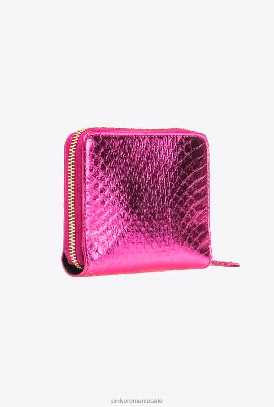 posete | posetă galleria cu fermoar din piele de reptilă laminată Pinko auriu fucsia-lucitor B0D081175