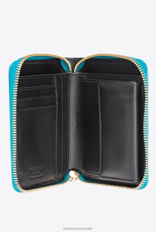 posete | posetă galleria cu fermoar din piele de reptilă laminată Pinko auriu strălucitor de benzină B0D081174