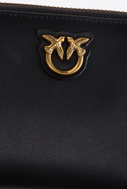 posete | posetă mică din piele cu fermoar Pinko aur negru-vechi B0D081141
