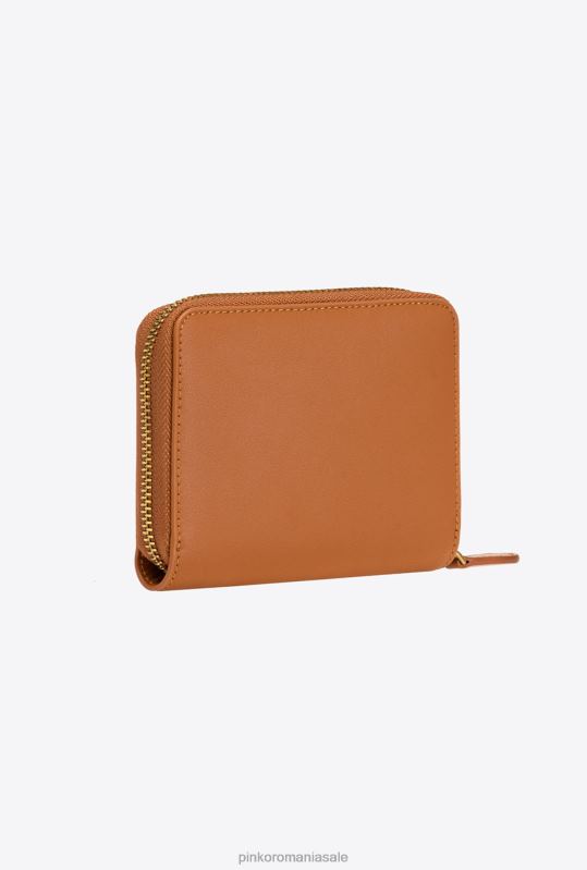 posete | posetă mică din piele cu fermoar Pinko coniac-aur antic B0D081142
