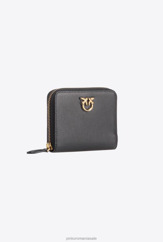 posete | posetă pătrată din piele cu fermoar Pinko aur negru-vechi B0D081145