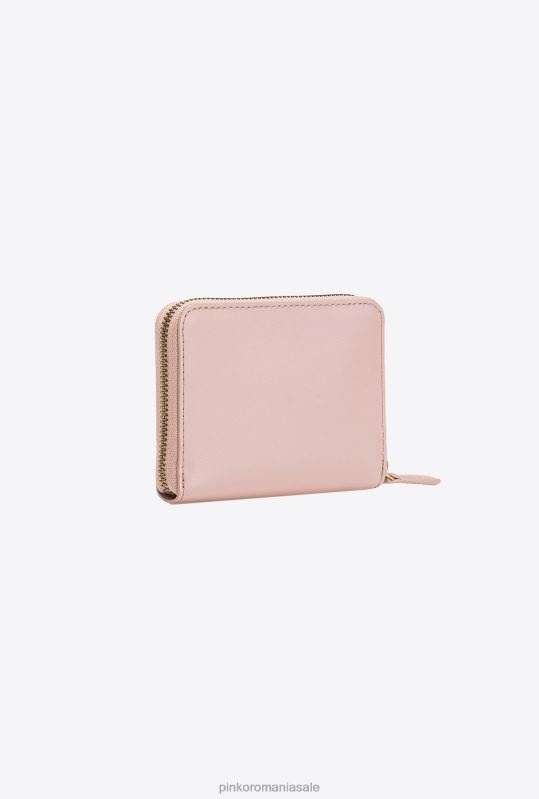 posete | posetă pătrată din piele cu fermoar Pinko roz praf-aur antic B0D081147