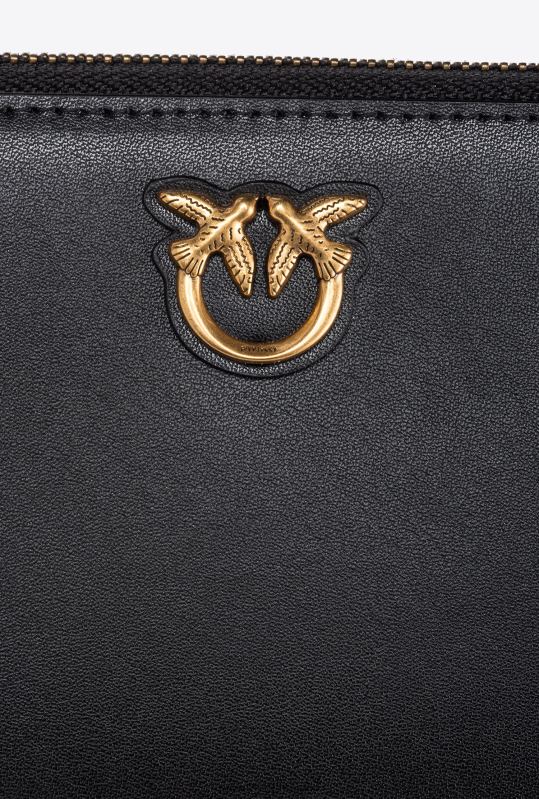 posete | poseta din piele cu fermoar Pinko aur negru-vechi B0D081149