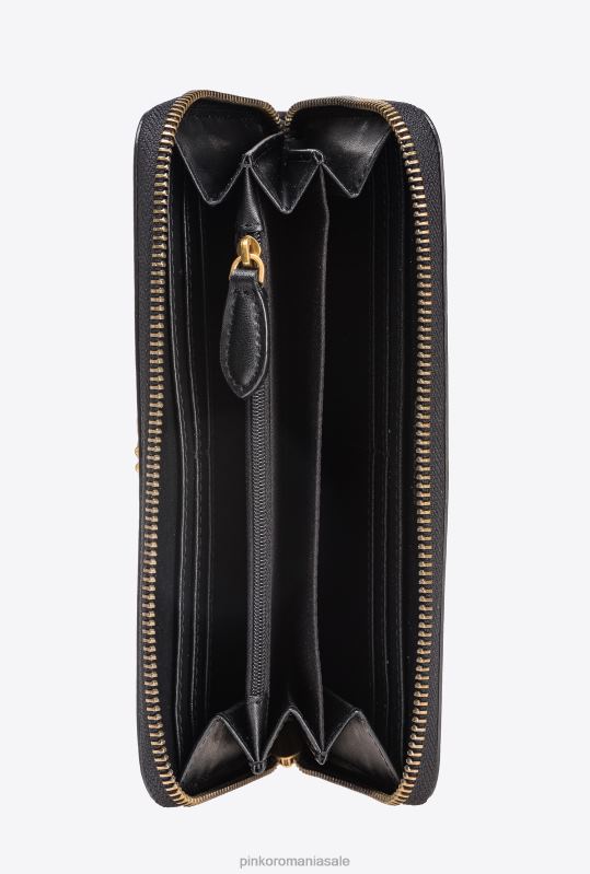 posete | poseta din piele cu fermoar Pinko aur negru-vechi B0D081149