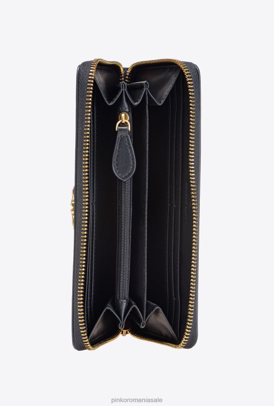 posete | poseta din piele cu fermoar Pinko aur negru-vechi B0D081151
