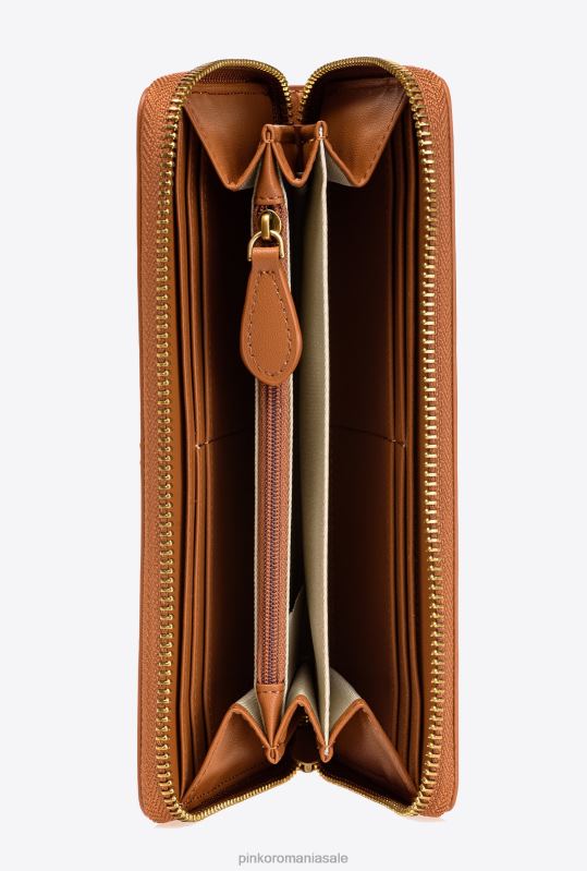posete | poseta din piele cu fermoar Pinko coniac-aur antic B0D081153