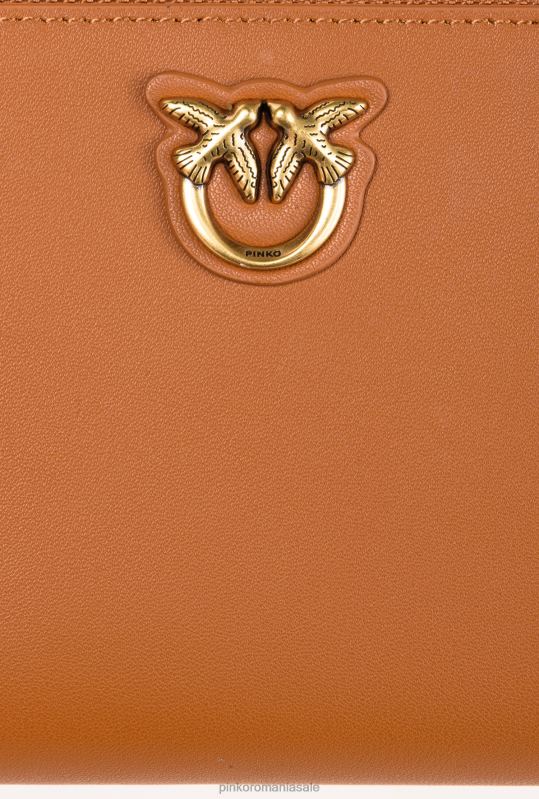 posete | poseta din piele cu fermoar Pinko coniac-aur antic B0D081153