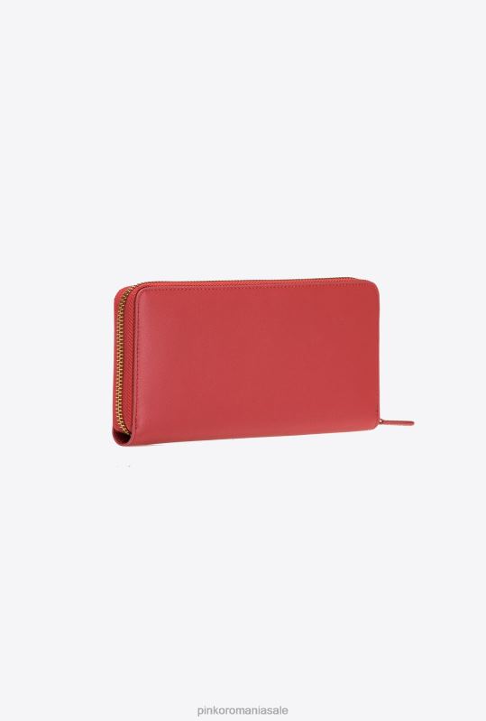 posete | poseta din piele cu fermoar Pinko roșu rubin-aur antic B0D081152