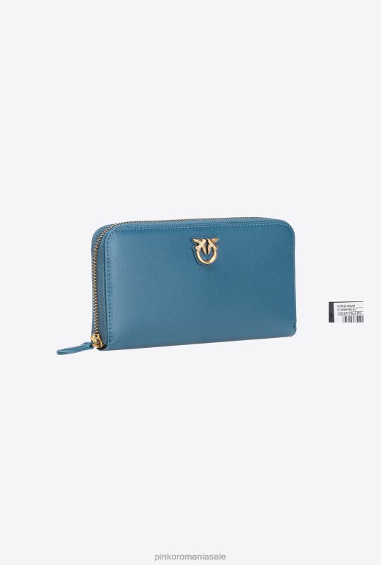 posete | poseta din piele cu fermoar Pinko teal-aur antic B0D081148