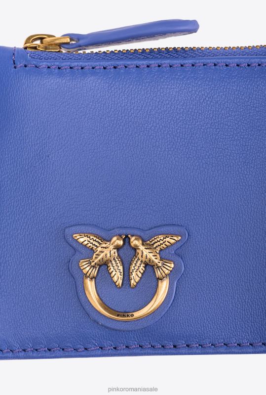 posete | suport card cu fermoar cu model chevron Pinko albastru corsica-aur antic B0D081163